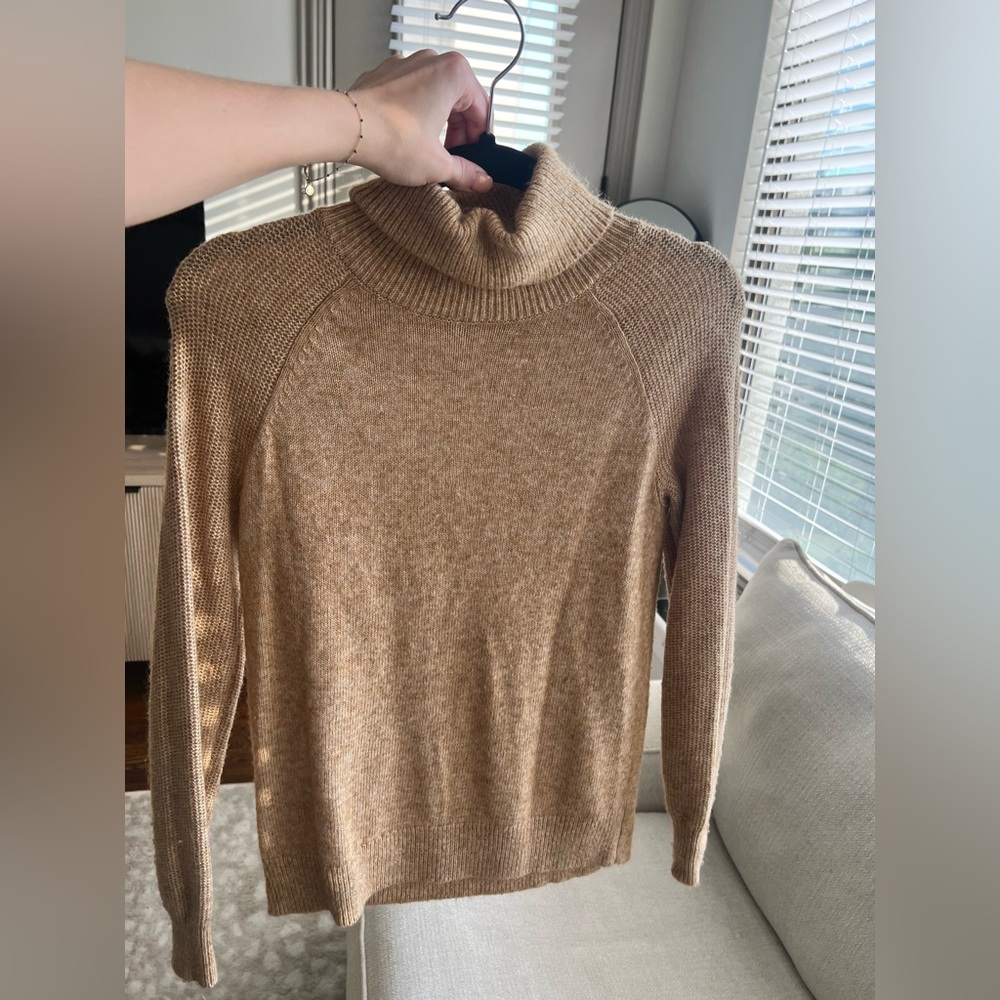 LOFT Cozy Tan Turtleneck Sweater